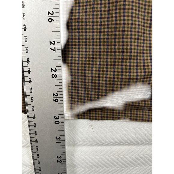 Roundtree & Yorke Mens Dress Shirt Large Green Gingham Check Button Down - Picture 9 of 9